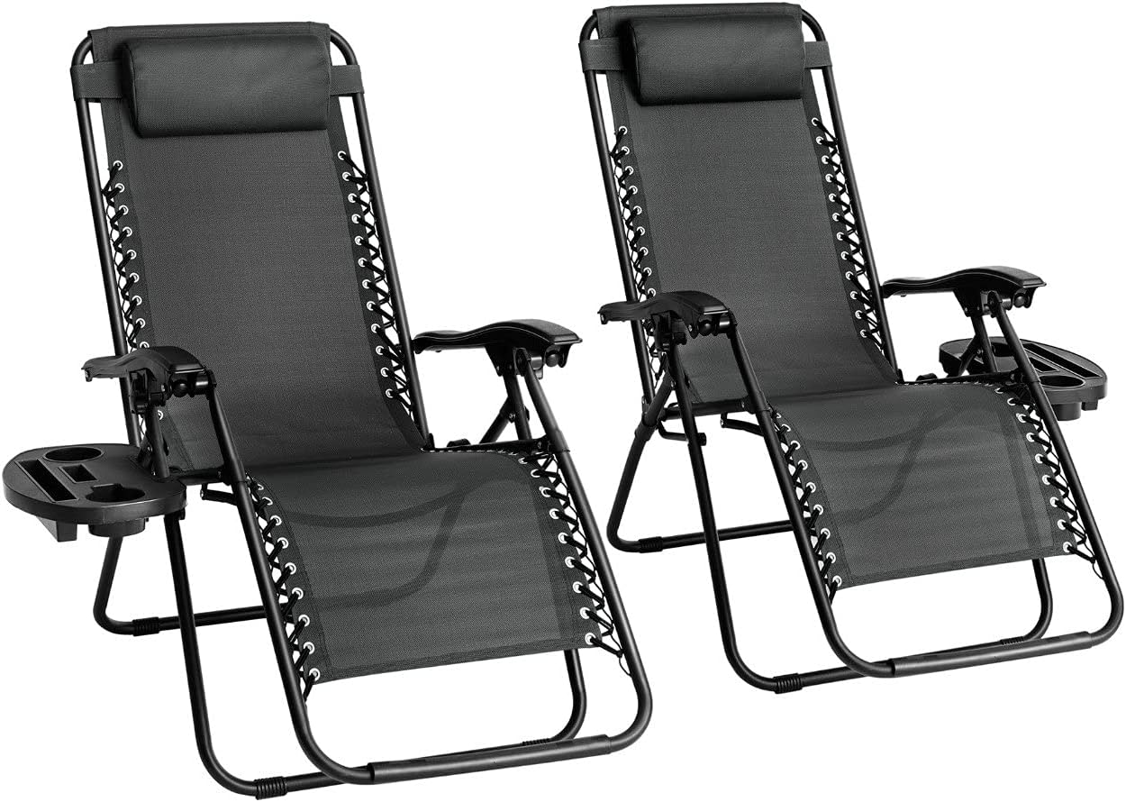 Garden Furniture Zero Gravity Chair | Set of 2 | Heavy Duty Textoline | Outdoor & Garden