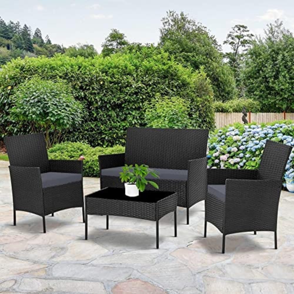 Garden Furniture Sofa Rattan Nero Set Patio Conservatory Indoor Outdoor 4 Seater Piece