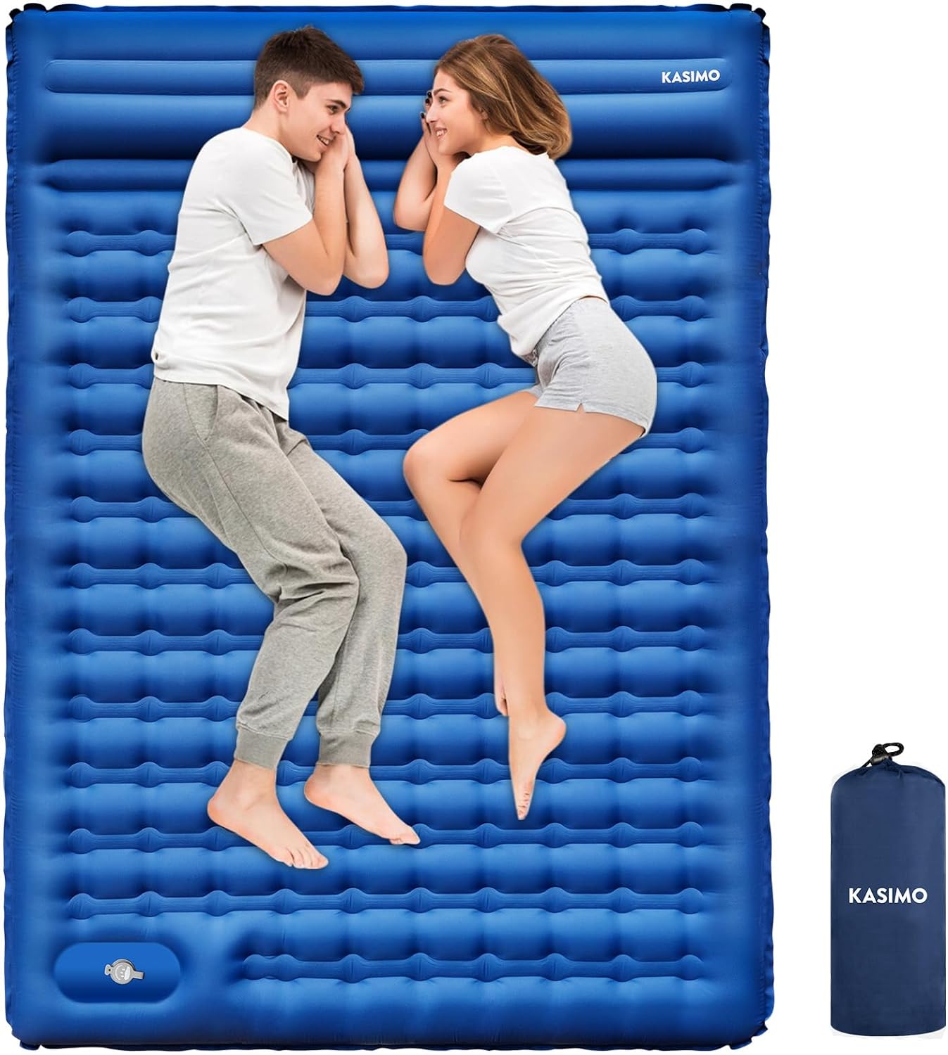 Self Inflatable Bed Air Double Mattress Self-inflating Bed with Built-in Pump & Pillow Com ...