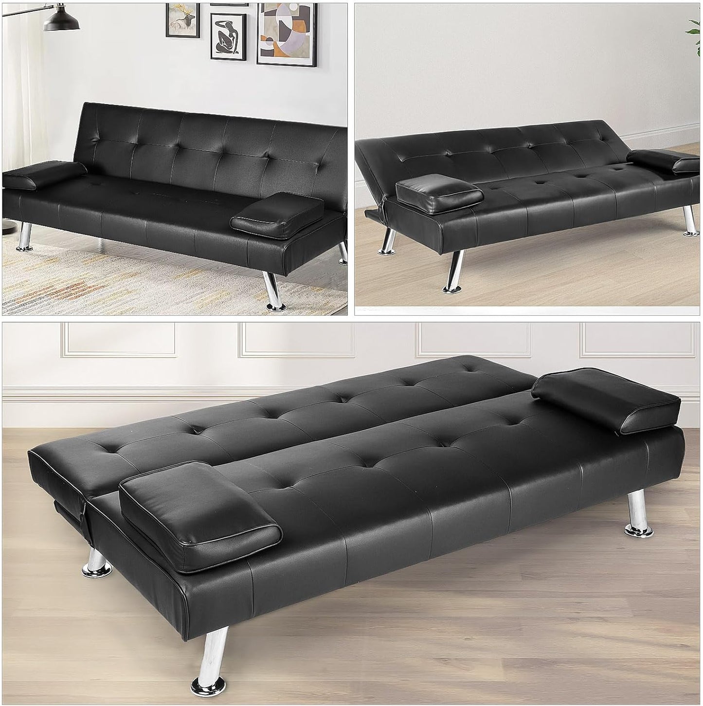 Sofa Modern Sofa Bed 3 Seater Sofa Settee Recliner Couch with Metal Legs