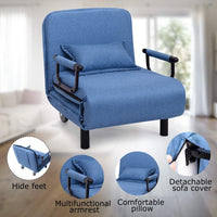 Sofa Folding Sofa Bed, 3-in-1 Convertible Recliner Chair with Pillow and Caster