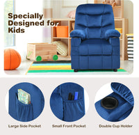 Kids Sofa Chair, Velvet Children Recliner Armchair with Adjustable Backrest & Footrest