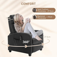 Sofa Recliner Armchair, Massage Faux Leather Push Back Sofa Reclining Chair with Adjustable Leg