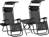 Garden Furniture Zero Gravity Chair, and table Set of 2 Heavy Duty, Outdoor & Garden