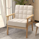 Sofa Accent Armchair, Button Tufted Modern Single Sofa Chair with Rubber Wood Armrests