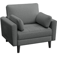 Chesterfield Dark Grey Sofa Chair Tufted Oversized Armchair Upholstered Sofa