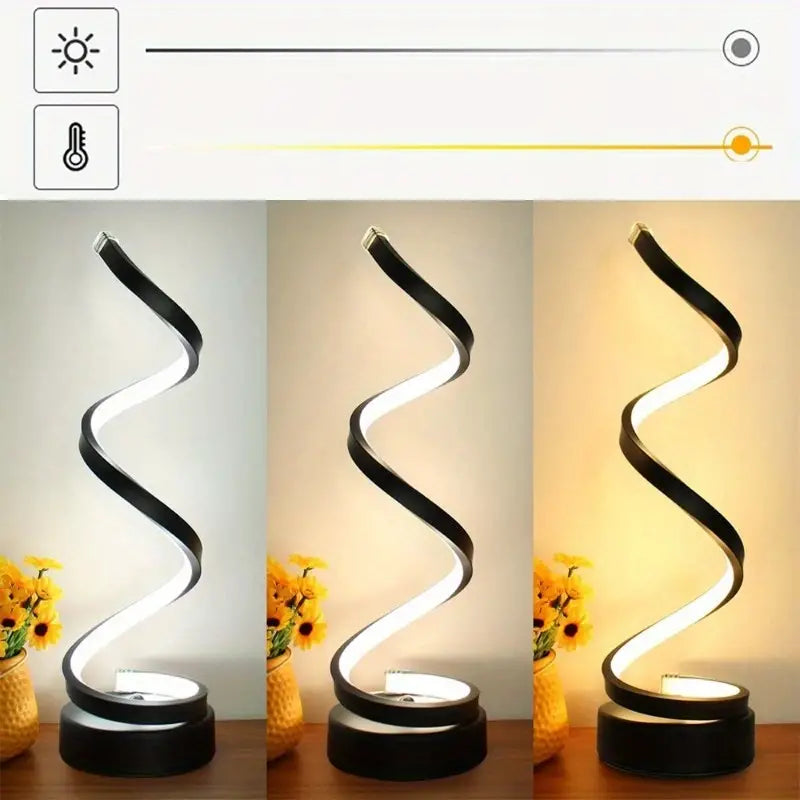 Novelty spiral shape table lamp light USB LED night studio bedroom living room