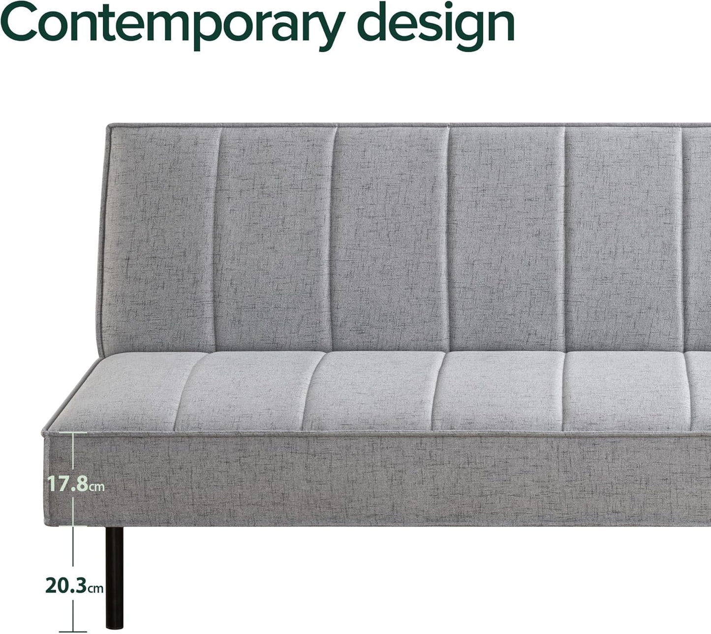 Sofa Quinn Clic Clac Sofa Bed - Sofa Bed 168x96x75 cm - 2-in-1 Folding Sofa Bed