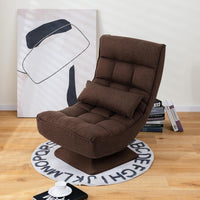 Sofa Folding  Chair, 360 Degree Swivel Lazy Floor Chair with 4-Position Adjustable Backrest