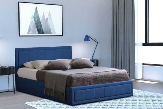 Ottoman Storage Bed | Ottoman Bed with Storage | Ottoman Bed | Navy Linen