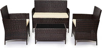 Garden Furniture Sofa Brown Rattan Set Patio Conservatory Indoor Outdoor 4 Seater Piece Sofa