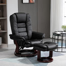 Sofa Manual Recliner and Footrest Set PU Leather Leisure Lounge Chair Armchair