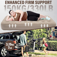 Air Single PVC Mattress 25cm Self Inflating with Built in Pump Airbed