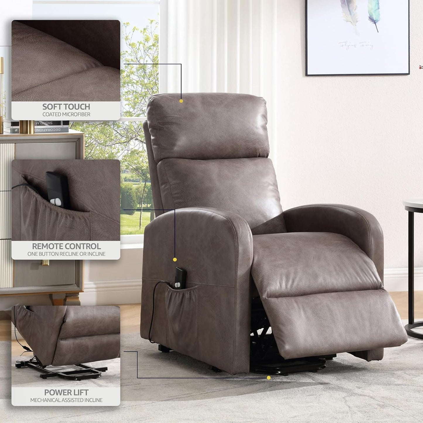 Sofa Dom Electric Recliner Armchair - Grey. Riser And Recliner Chairs