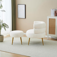 Single Armchair with Footstool, Tub Chair, Accent Chair, Single Sofa with Footrest for Living Room Bedroom