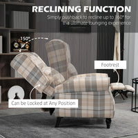 Sofa Recliner Armchair Push Back Recliner Chair Living Room Furniture Cushion Armrest Khaki