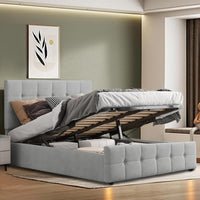 Ottoman Bed Frame Gas Lift Up Storage Bed, Upholstered Ottoman Bed