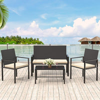 Garden Furniture Set, Sofa Rattan 4 piece Patio Rattan furniture sofa Weaving Wicker