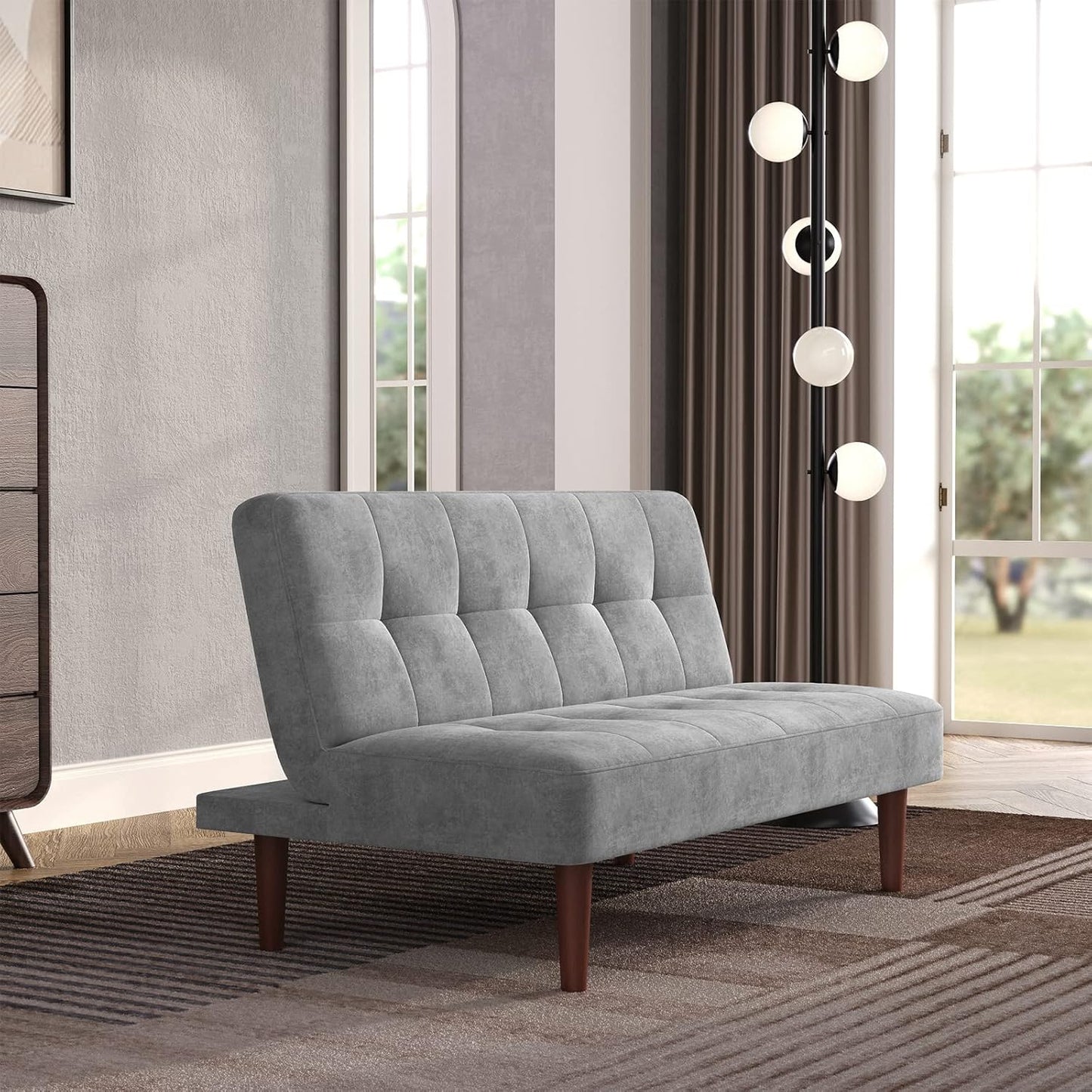 Sofa Bed 2 Seater Occasional Sofa Linen Fabric Single Corner Sofa Couch Settee Recliner Sleeper Sofa