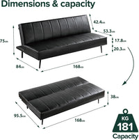 Sofa Quinn Sleeper Sofa - 2-in-1 Folding Sofa Bed for Apartments, Guest Rooms