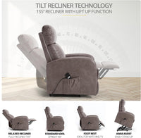 Sofa Dom Electric Recliner Armchair - Grey. Riser And Recliner Chairs