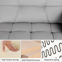 Sofa Bed 198CM Modern Fabric 3 Seat Click Clack Sofa Bed Couch Settee with Arms and 2 Soft Cushions