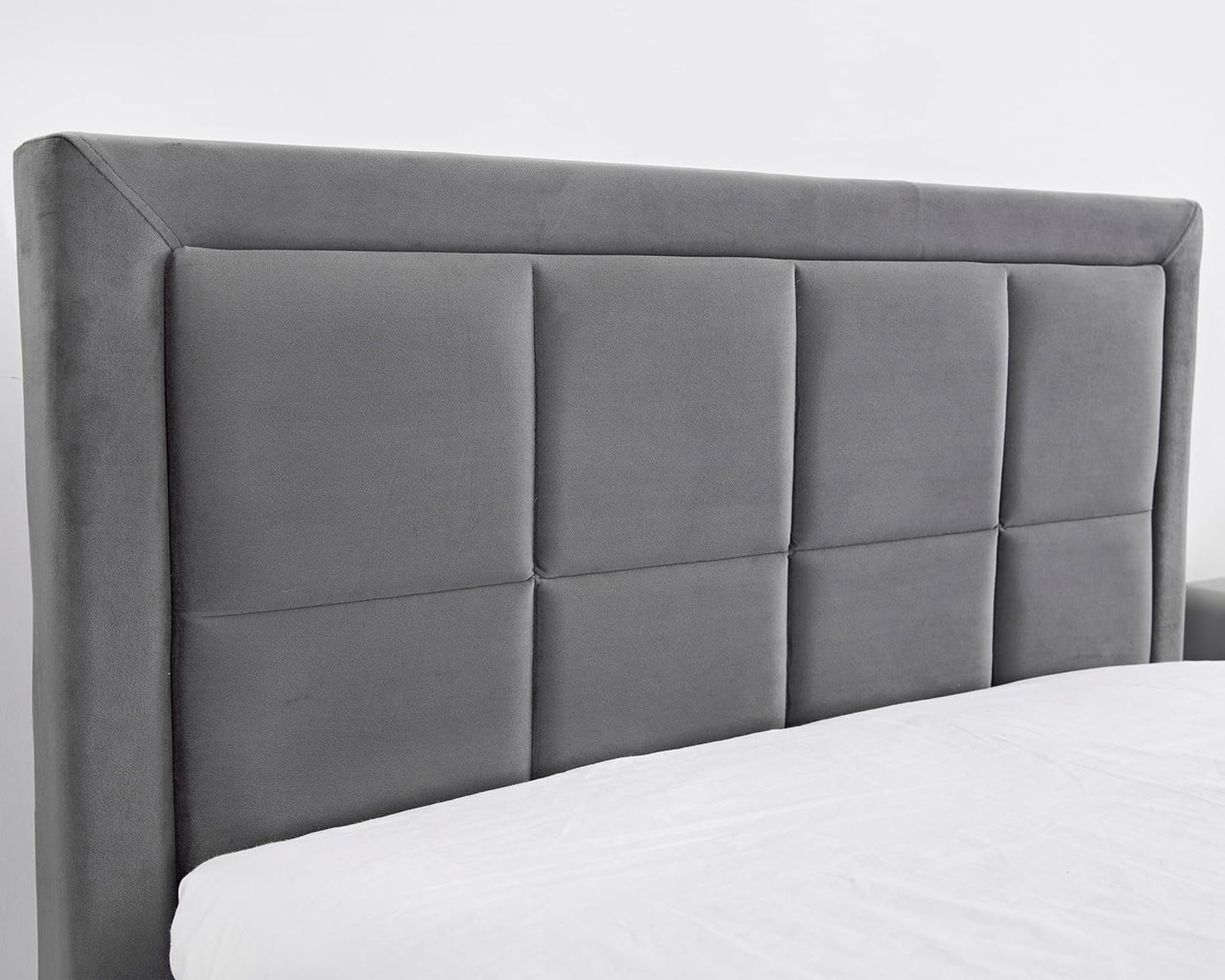 Ottoman Bed Velvet Grey Ottoman Storage Bed With Gas Lift End Opening