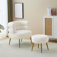 Single Armchair with Footstool, Tub Chair, Accent Chair, Single Sofa with Footrest for Living Room Bedroom