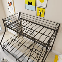 Bunk Bed Single Over Double Bunk Bed Frames with Ladder Storage