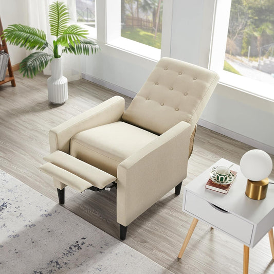 Sofa Fabric Reclining Chair Single Armchair Adjustable Upholstered Sofa with Soft Padded Seat