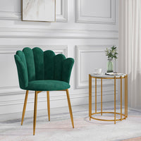 Sofa Armchair Tub Chair, Velvet Shell Chair Single Sofa Chair Accent Chair with Gold Plating Metal Legs