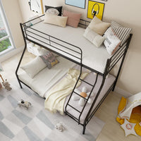 Bunk Bed Single Over Double Bunk Bed Frames with Ladder Storage