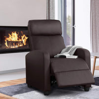 Sofa Recliner Armchair Single Padded Seat PU Leather Sofa Lounge Seating Adjustable Leg