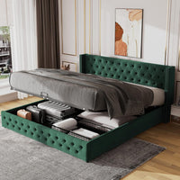 Ottoman Bed Upholstered Bed with Hydraulic Storage, Lift Up