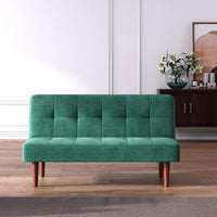 Sofa Bed Green 2 Seater Occasional Sofa Linen Fabric Single Corner Sofa Couch Settee Recliner Sleeper Sofa