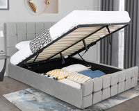 Ottoman Bed Frame Gas Lift Up Storage Bed, Upholstered Ottoman Bed