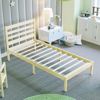 Wooden Bed 3ft Single Solid Pine Wood Children Kids Junior Bed Frame (Pine)