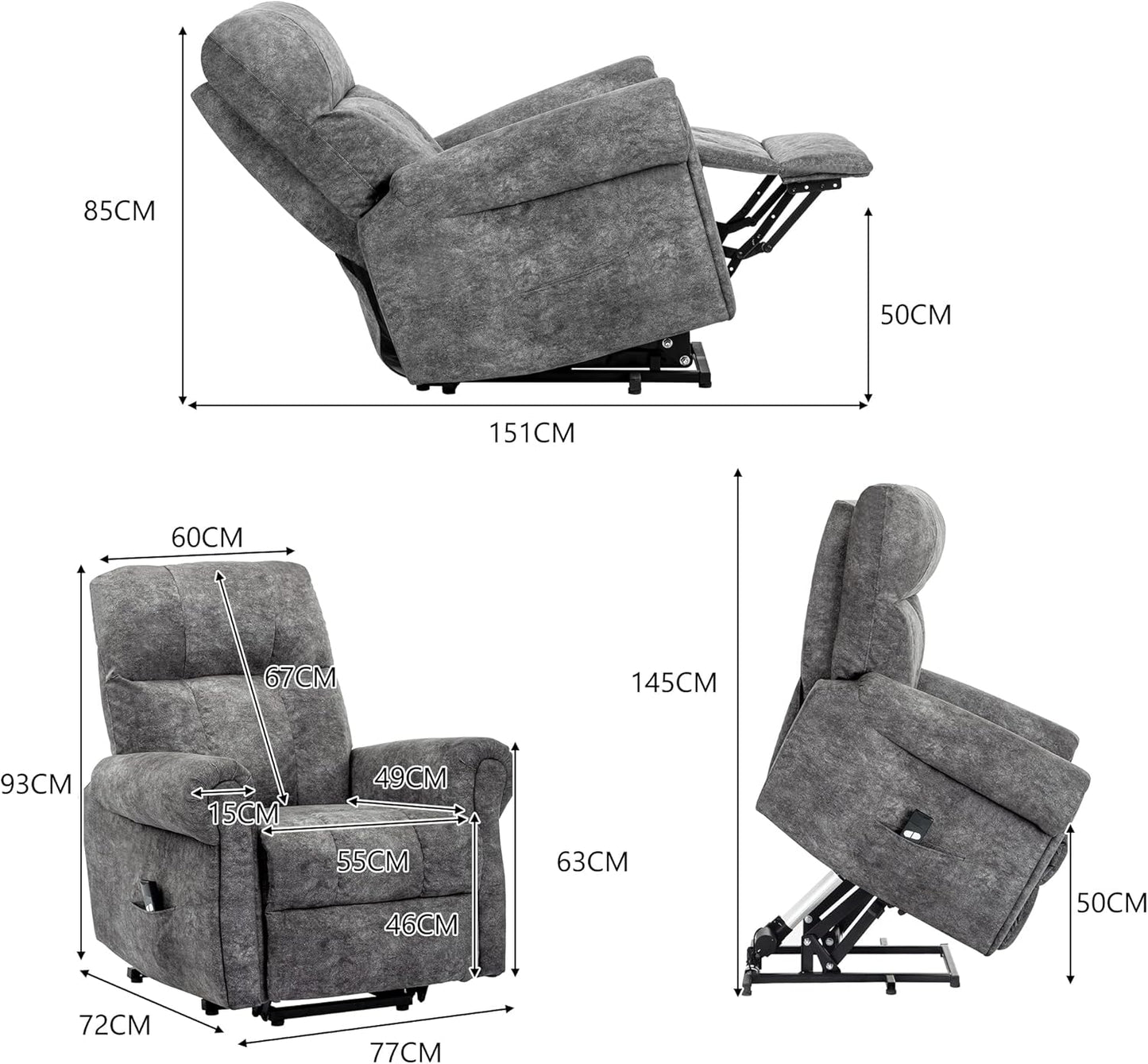 Sofa Power Lift Recliner Chair for Elderly Sofa Electric Riser Recliner - Heavy Duty