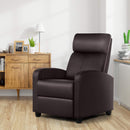 Sofa Recliner Armchair Single Padded Seat PU Leather Sofa Lounge Seating Adjustable Leg