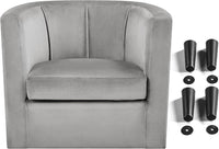 Sofa Velvet Tub Chair, Modern Upholstered Armchair, Accent Club Sofa Chair, Barrel Corner chair