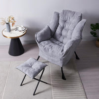 Sofa Chair with Armrests Sofa Chair Accent Chair Dark Grey Sofa Chair with Footstool