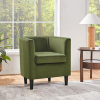 Sofa Velvet Tub Chair, Modern Upholstered Armchair, Accent Club Sofa Chair, Barrel Corner chair