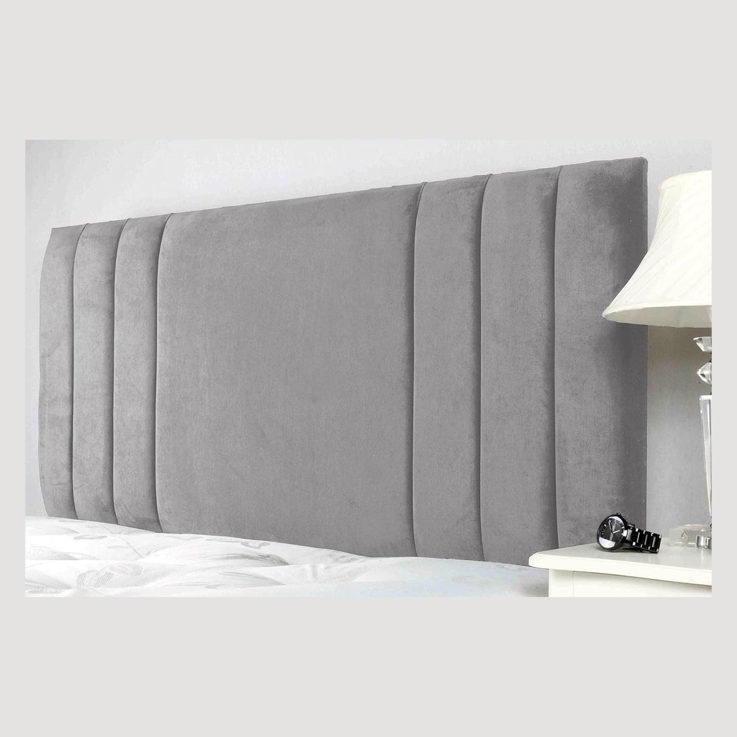 Headboard Upholstered In Extravagant Plush Velvet in 26" SILVER