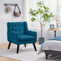 Sofa Tub Chair, Button Tufted Armchair with Thick Seat Cushion, Linen Fabric Accent Chair