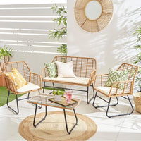 Garden Sofa Patio Furniture Wicker Rattan Chair Table Sofa Outdoor Indoor