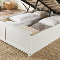 Ottoman White Painted Wood Storage Bed Frame in all Sizes