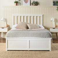 Ottoman White Painted Wood Storage Bed Frame in all Sizes