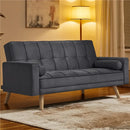 Chesterfield Grey Sofa Bed Velvet Convertible Sofa Bed 3 Seater Futon Sofa Bed