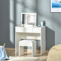 Dressing Table Vanity Table Makeup Desk with Drawer, Vanity Table Set WHITE