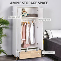 Wardrobe Portable Wardrobe Closet Transparent Door Panels, Suitable for Living Room